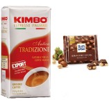 Кофе молотый Kimbo и шоколад